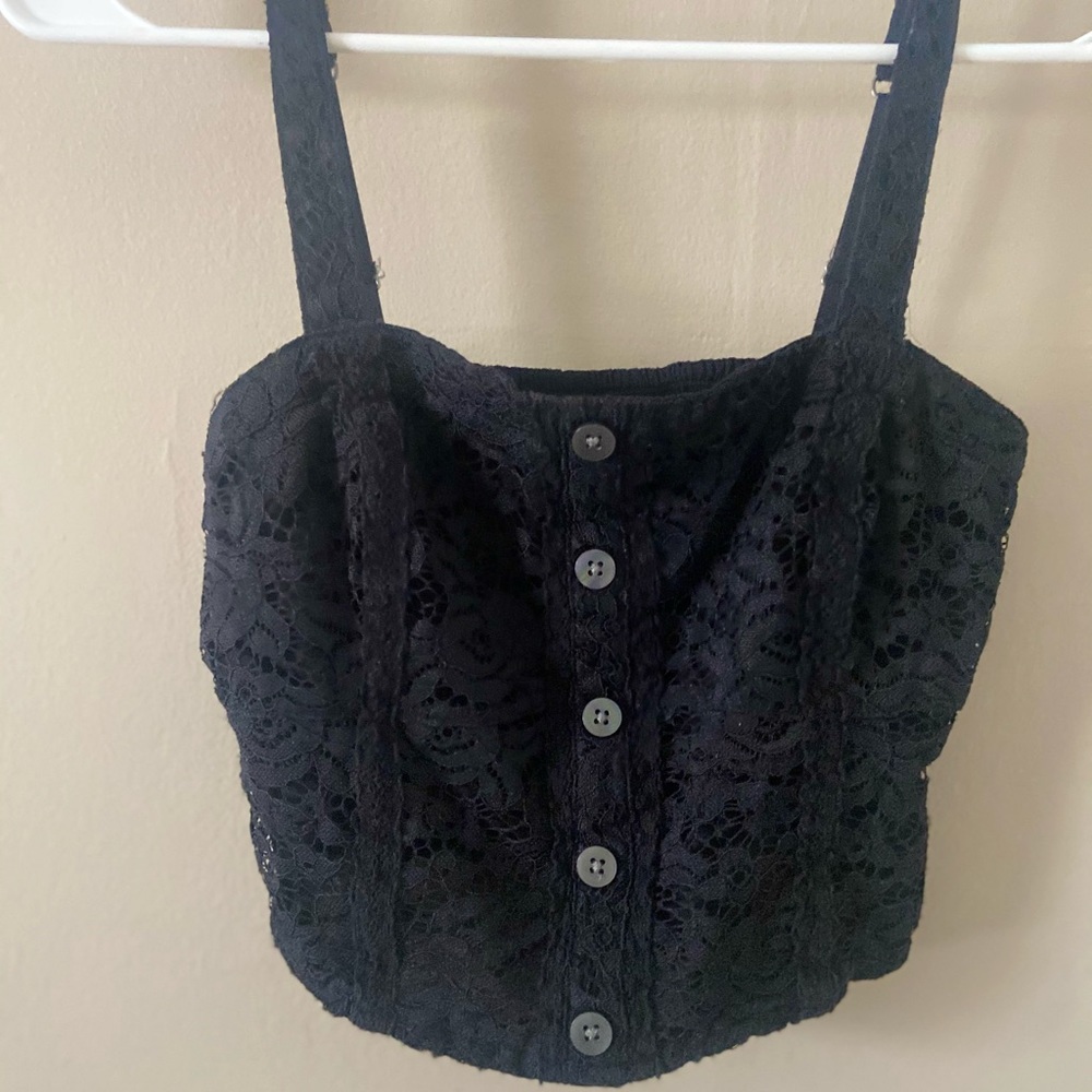 Abercrombie black lace tank top